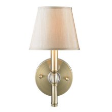  3500-1W AB-PMT - Waverly 1 Light Wall Sconce in Aged Brass with Silken Parchment Shade